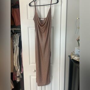 Sparkle midi dress with slit